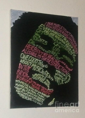 Bob Marley Quotes Painting