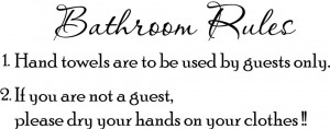 Bathroom Rules Funny Cute vinyl wall decal quote sticker Inspirational ...