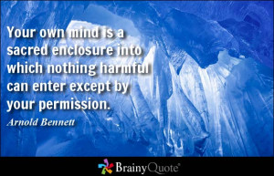 ... into which nothing harmful can enter except by your permission