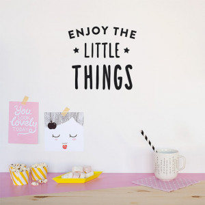 Wall decal quote: Enjoy the little things / Wall Black Vinyl Sticker ...
