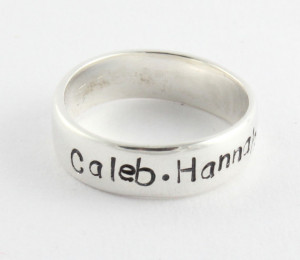 ... Sterling Silver Ring Band Size 10 - Size T 1/2 - Hand Stamped ring