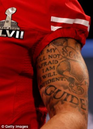 Quarterback Colin Kaepernick has Bible verse tattooed on his arms