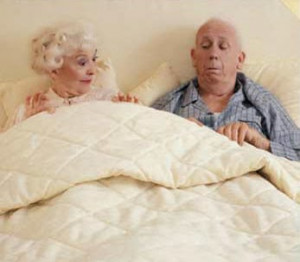 Funny old couple in bed joke picture