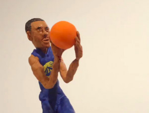 Wow. Not much can be said about this claymation Steph Curry crossover ...