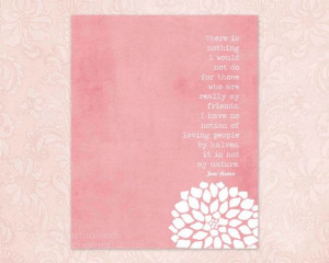 Jane Austen Poster - Friendship Quote - Typographic Art Print - Flower ...