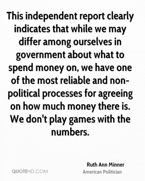 ... non-political processes for agreeing on how much money there is. We