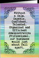 Thank you to Administrative Professional employee, rainbow, banner ...