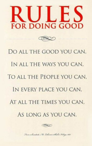 Rules for Doing Good