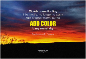 ... or usher storm, but to add color to my sunset sky. Rabindranath Tagore