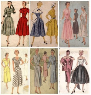 1930's - 1940's Women's Fashion.: Dresses Pattern, Vintage Sewing ...