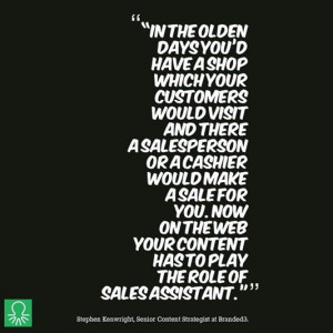 The changing role of the Sales Assistant in the #online world...