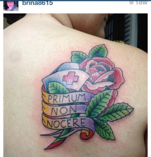 ... for first, do no harm. nurse tattoo, Instagram, traditional tattoo