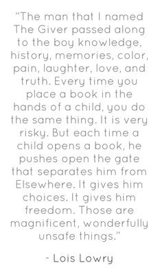 Lois Lowry, Newbery Medal Acceptance Speech, 1994 