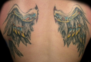 Bio Mech Angel Wings Tattoo