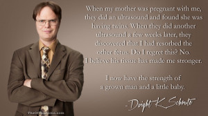 Baby Twin Dwight Schrute Quote Wallpaper The Office