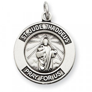St Jude Thaddeus Medal in Sterling Silver - 1