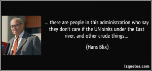 there are people in this administration who say they don't care if the ...