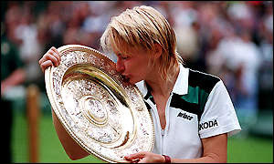 Jana Novotna finally wins Wimbledon.