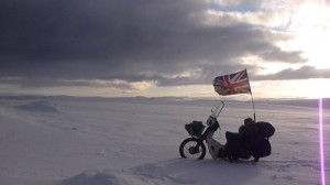 Riding a Honda C90 motorcycle through the Arctic Circle in Winter ...
