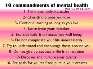 10 commandments of mental health
