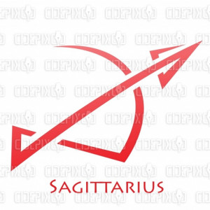 Bow Arrow Sagittarius Zodiac Sign Horoscope Archery Stock Photo