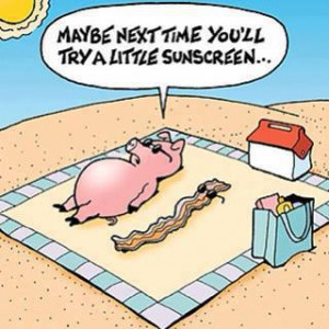 Funny sunbathing cartoon