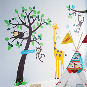 Baby Monkey Wall Art Animals and tree wall sticker