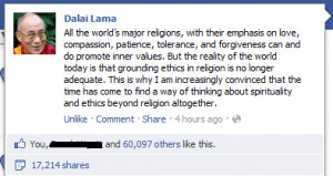 ... the Dalai Lama’s religion, and science conflict…go with science