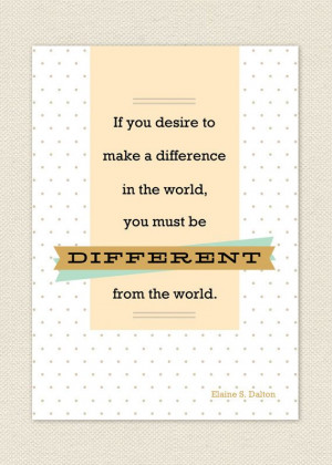 Different // Elaine S Dalton Quote // by PaperRouteStationery, $10.00