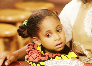 Thats not funny gif -- Olivia, little girl from Cosby Show