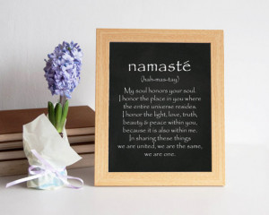 Namaste Print, Inspirational Quote, Chalkboard Print, Chalk Art ...