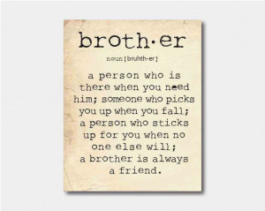 Wall Art - A brother is a person ... Brother Quote - Typography - Room ...