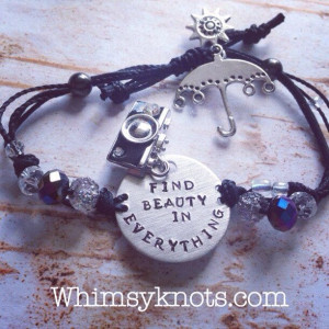 Find beauty in everythingquote bracelet great for by WhimsyKnots, $28 ...