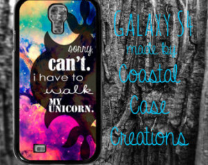 Galaxy Unicorn Quote Samsung Galaxy S4 2 Piece Durable Cell Phone Case ...