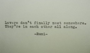 RUMI Love Quote Hand Typed Typewriter Quote Rumi with Vintage ...