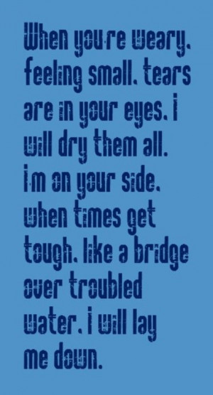 Simon And Garfunkel Bridge Over Lyrics
