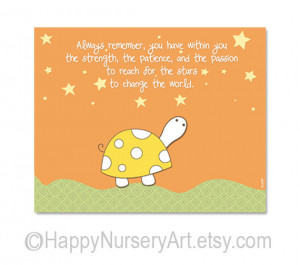 Nursery quote wall art print, turtle, stars, dreams, children decor ...