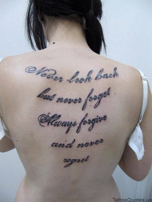never look back short tattoo quotes tattooquotes never look back but ...
