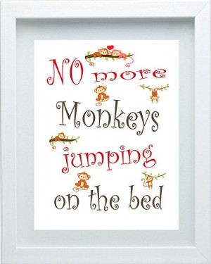 Monkey Nursery Decor Red Brown Nursery Art Quote Baby Bedroom Decor ...