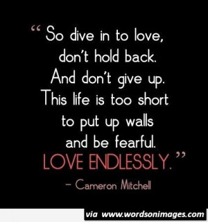 Love endlessly cameron mitchell quote
