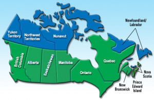 Blank Map Canada Provinces