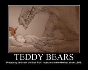 ... Shit ~ Album #7 monsters, teddy bear, kid, sleeping, true, protect