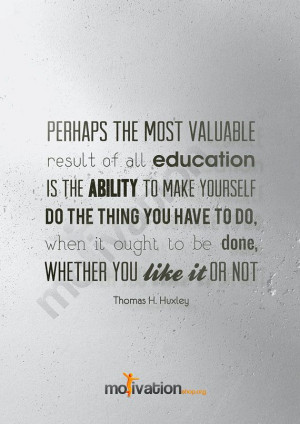 Thomas H. Huxley quote about discipline - Motivational print - In A2 ...