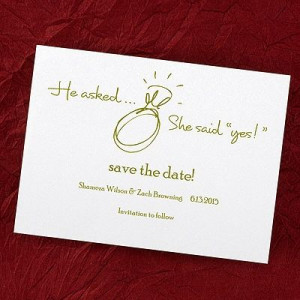 Save the Date Horizontal Card - White Shimmer...The bride and groom ...
