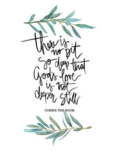 ... Lettered & Watercolor Art Print Corrie ten Boom Quote by AprylMade