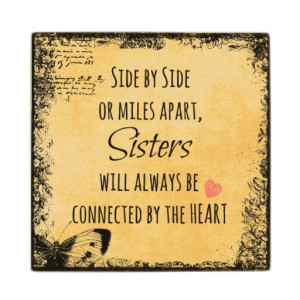Inspirational Sister Quote Maple Wood Coaster