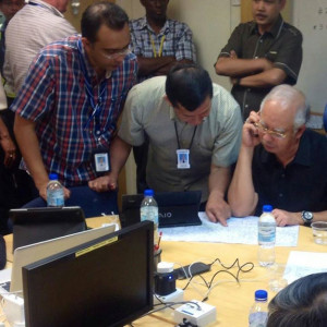 Malaysian Prime Minister Najib Razak at the Emergency Ops Centre ...