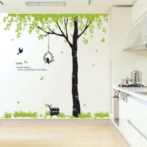Flying Bird and Big Tree Wall Sticker Decal for Baby Nursery Kids Room ...