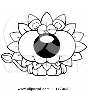 Cartoon Clipart Of A Goofy Dandelion Flower Lion Mascot - Vector ...