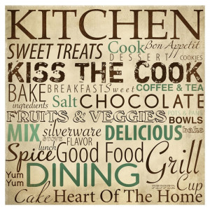 Kitchen Typography Wall Art - Would love this in these colors for my ...